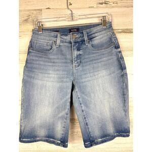 NYDJ Womens 2 Light Blue Briella Faded Jean Roll-Cuff Casual Denim Shorts NEW